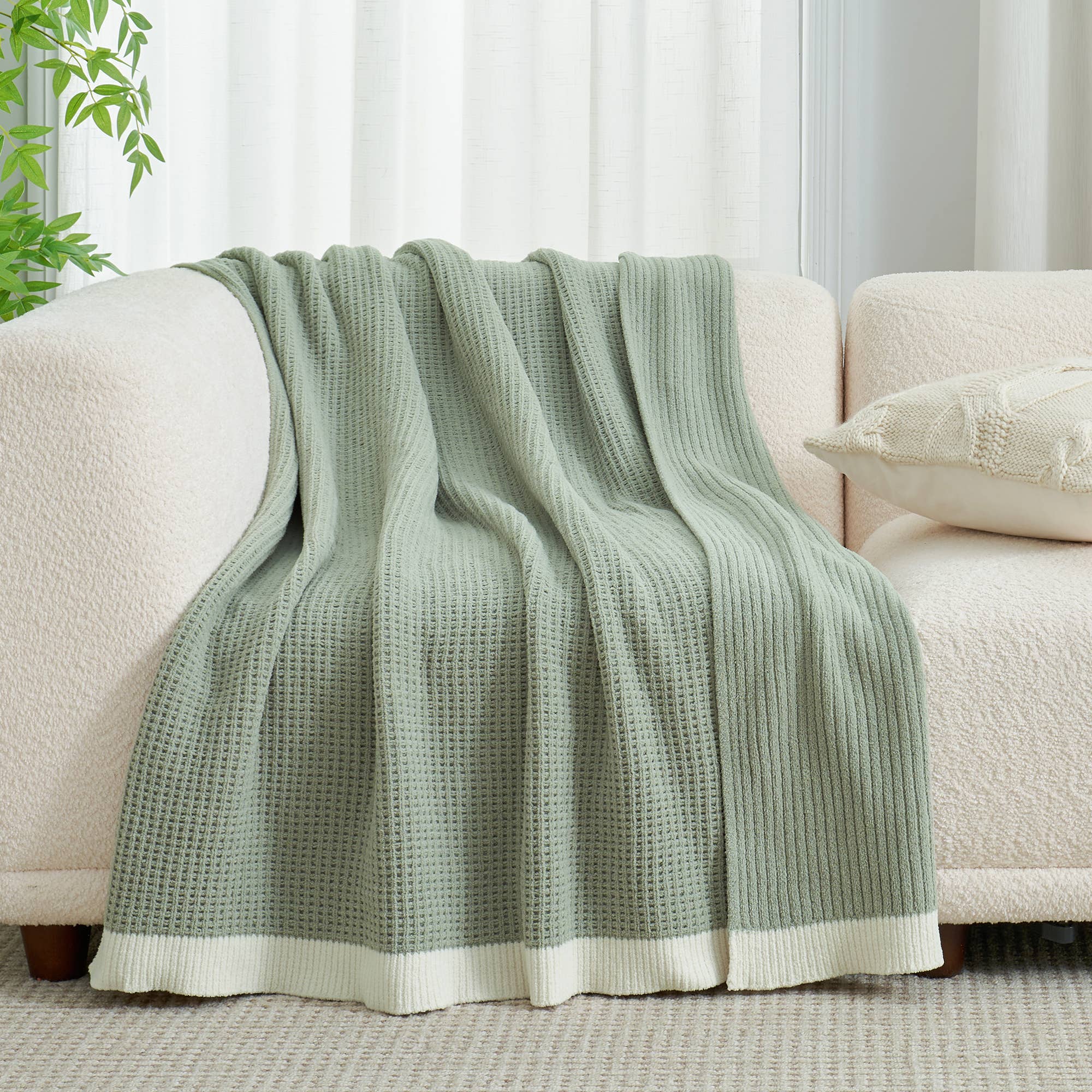 DreamValley - Wholesale Throw Blanket - AH Reversible Chenille Waffle Knit Throw Blanket22