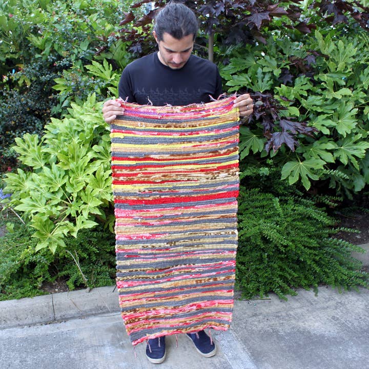 Rag Rug - 50x90cm - Multicolour for wholesale by Ancient Wisdom