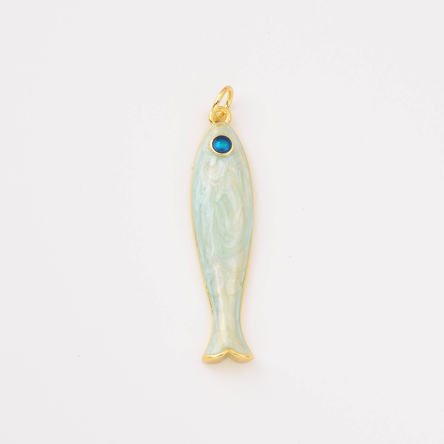 findings4uGem - Vente Breloques/médailles personnalisées - Pendentif Poisson en Émail pour Bracelet Collier Plaqué Or, CP23068