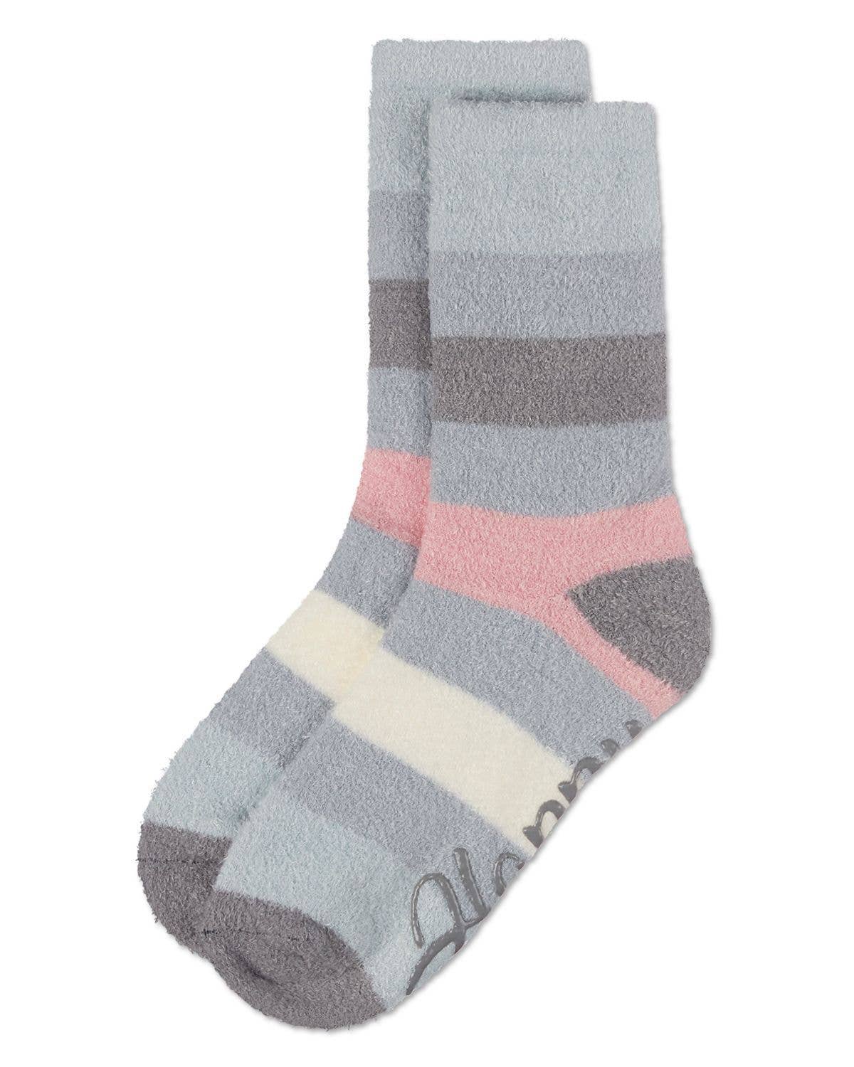 Infinity Classics International Inc. - Wholesale Socks - Women's - Wide Stripe Non-Skid Aloe Infused Crew2