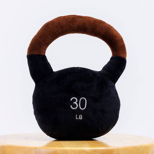 Kettlebell Plush Dog Toy with Squeaker for wholesale by Both Tails