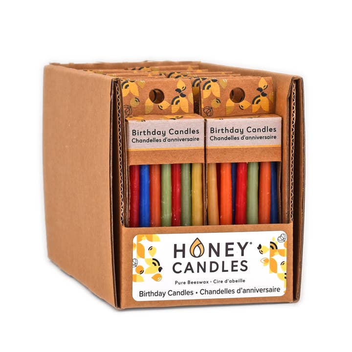Beeswax Birthday Candles-Royal for wholesale by Honey Candles