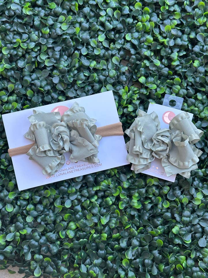 Sage Classic Medium Ruffle for wholesale by Luna Lane treasures