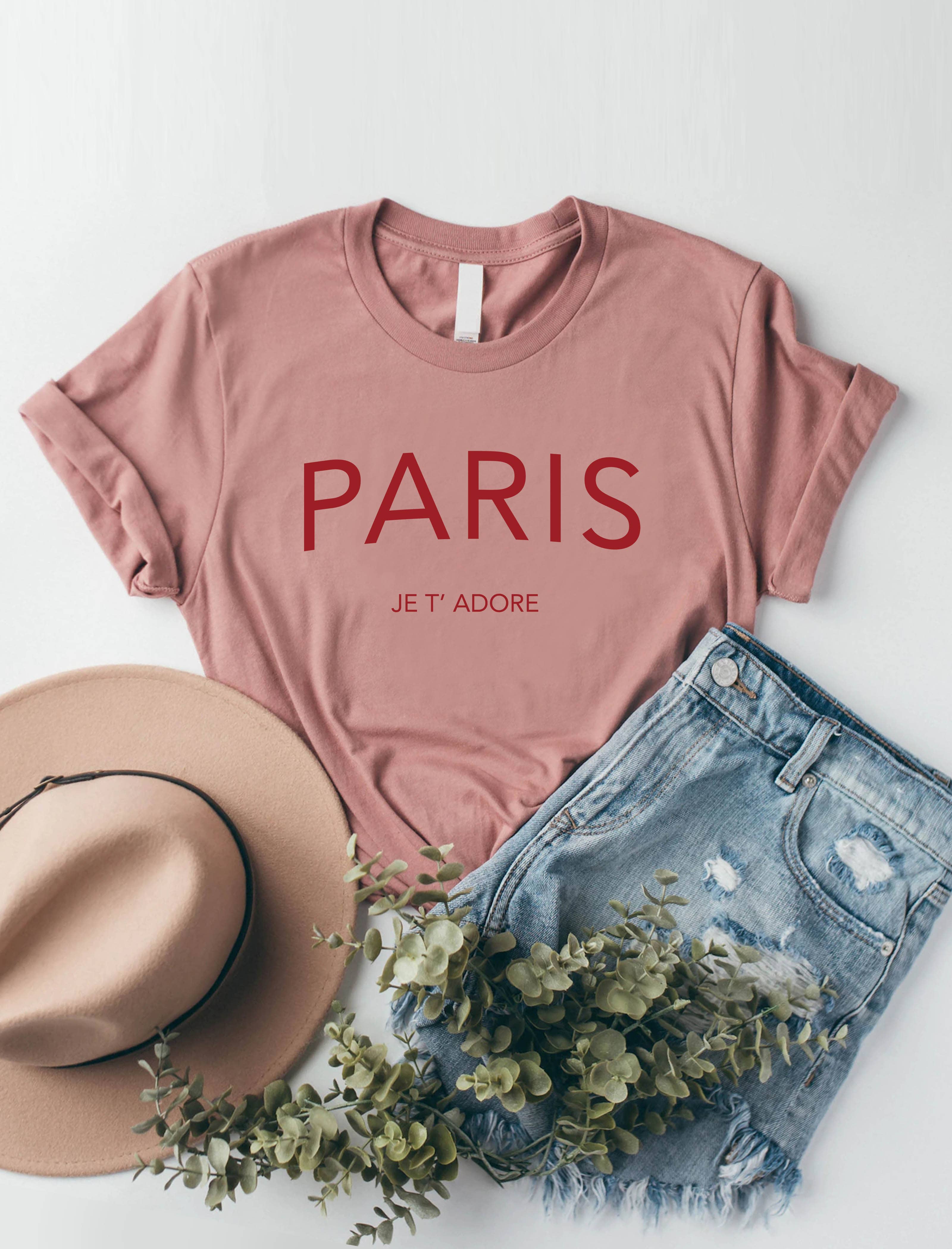 PINK NABI – wholesale T-shirts med screentryck – Dam – Paris Je t 'Älskar4