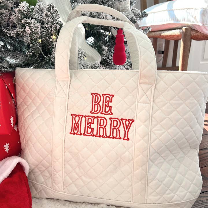KENZKUSTOMZ - Wholesale Tote Bag - Women's - Velvet Tote - Cream & Green
