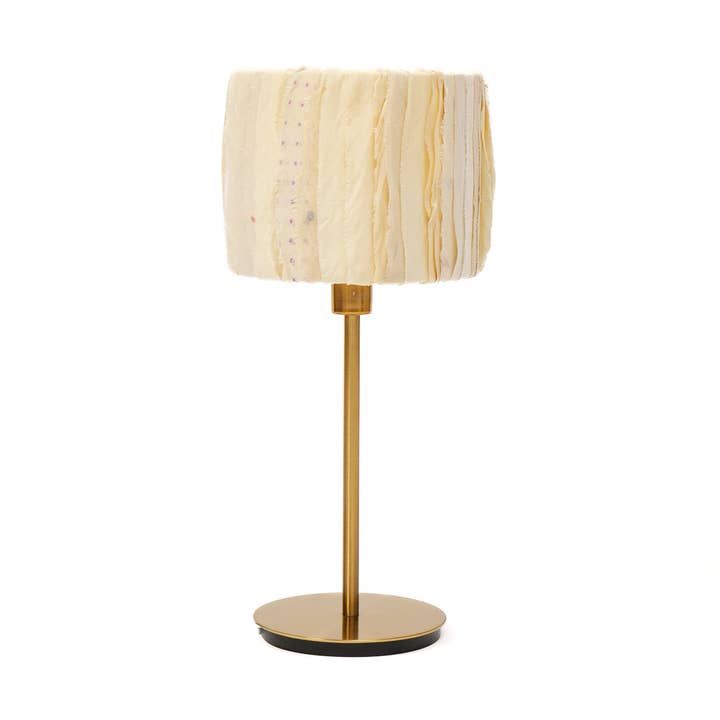 Nova Aurora Saree Plissada Marfim - Abajur Nocturno por atacado de Maison Mieko