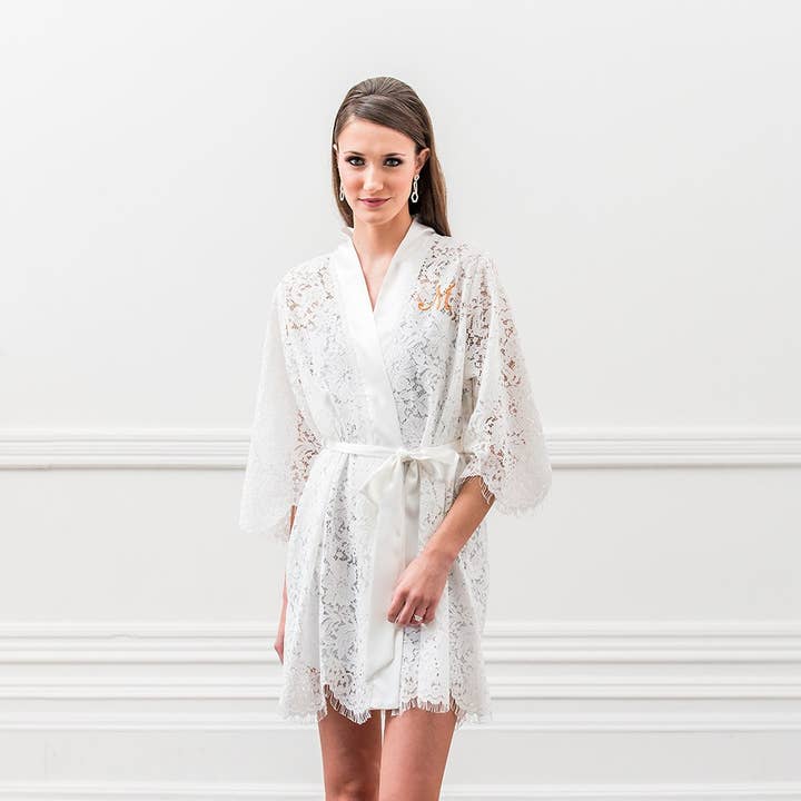 Weddingstar Inc. - Wholesale Robe - Women's - Women's Lace Bridal Wedding Robe - White