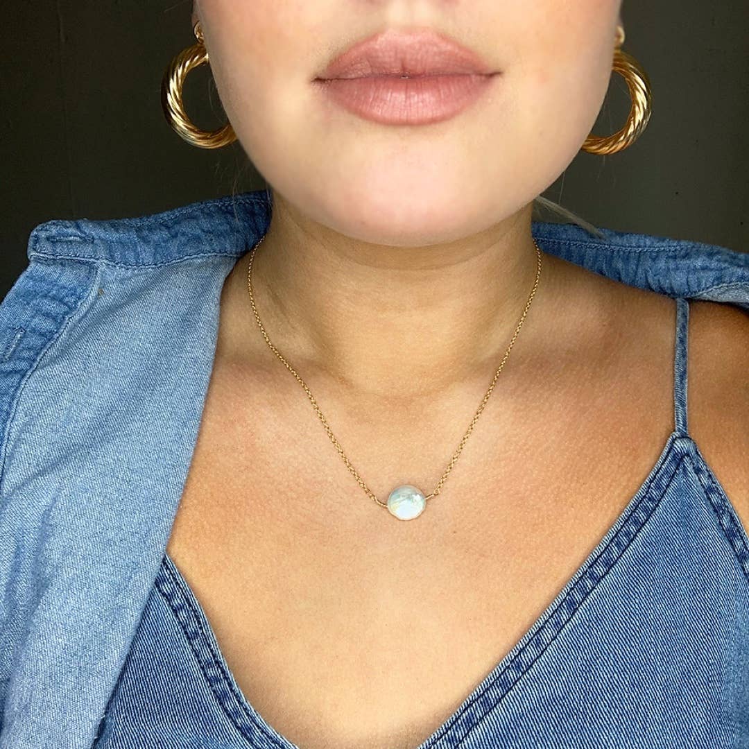 Be the Good - Wholesale Pendant/Charm Necklace - Freshwater Pearl Coin Necklace1