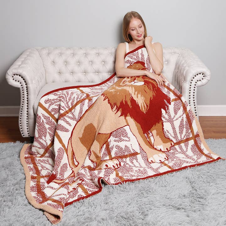 Fashion City - Wholesale Throw Blanket - Cheeta Lion Tiger Forest Design Throw Blanket4