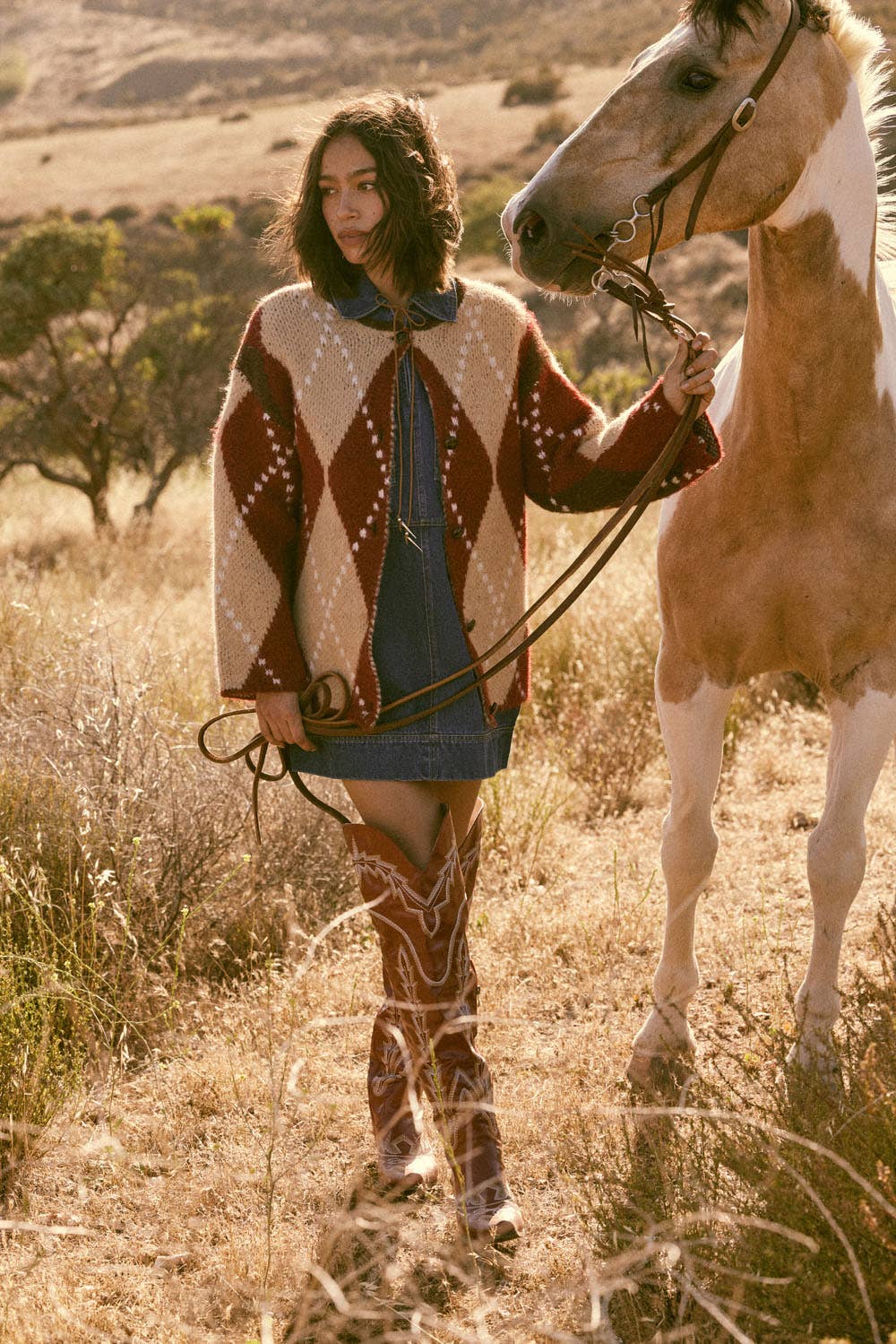 Promesa USA - Wholesale Cardigan - Women's - Argyle Plaid Button-Up Pocket Cardigan2