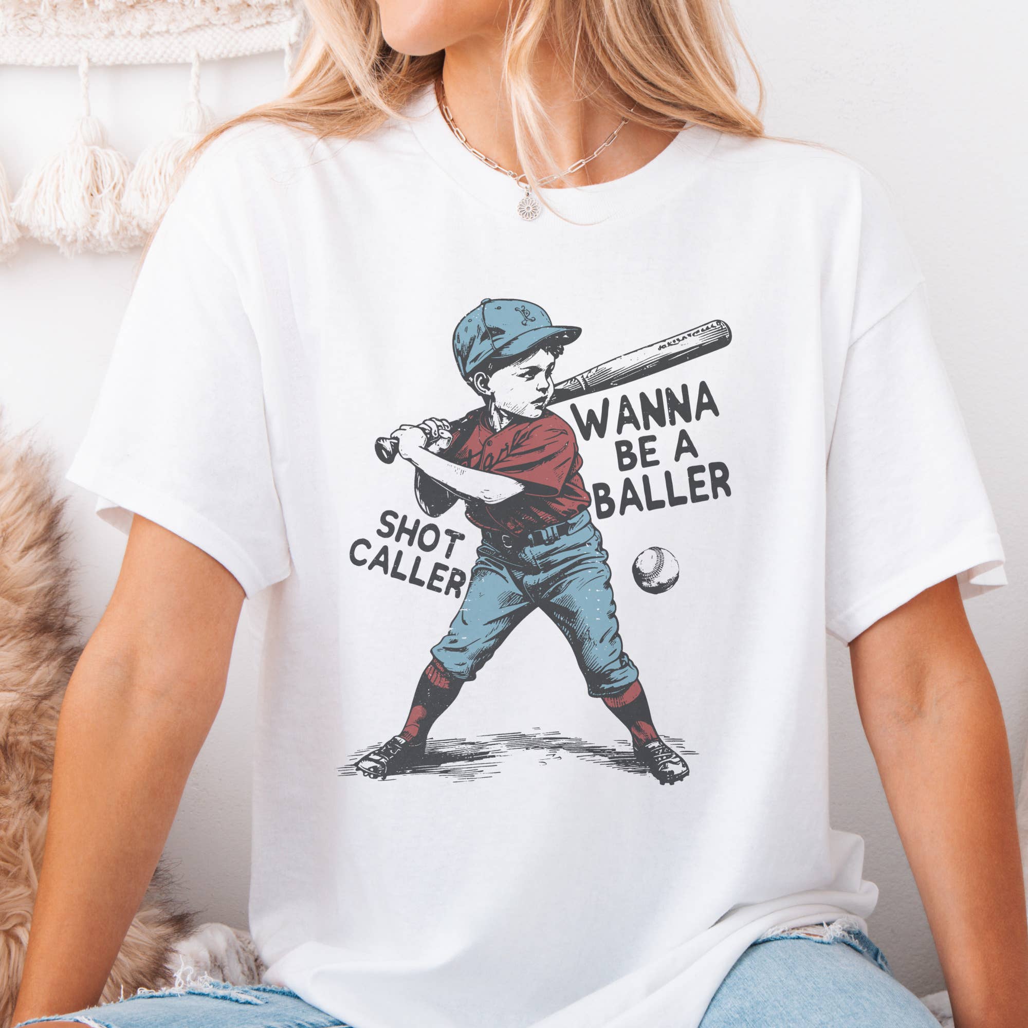Par.tees by Party On! - Wholesale T-Shirt (Graphic) - Women's - Baseball Raising Baller Bat Sports Little League Graphic Tee