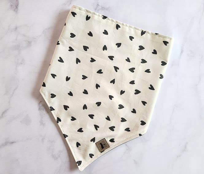 City Dog Treat Bar - Wholesale Pet Bandana - Dog - Black Hearted Tie-On Dog Bandana2