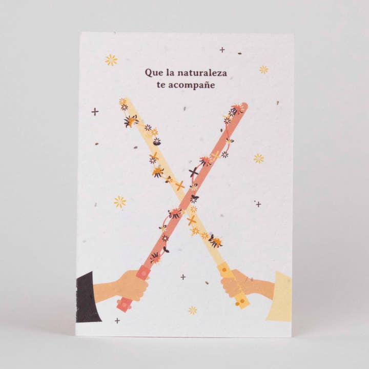 Plantable postcards. “May nature be with you” for wholesale by Resetea