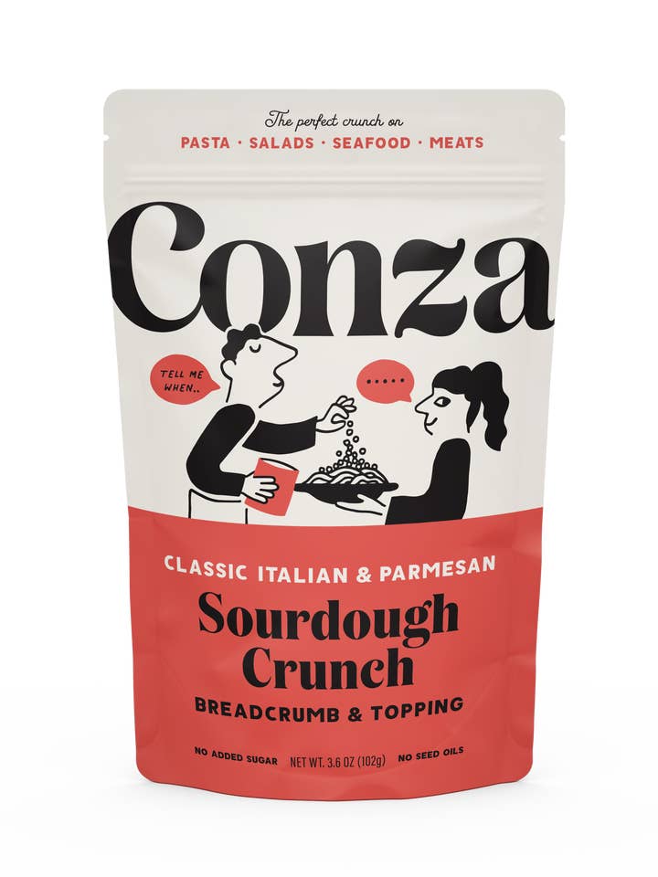 Italian Herb & Parmesan - Sourdough Crunch Breadcrumb -3.6oz for wholesale by Conza Sourdough Crunch Breadcrumbs