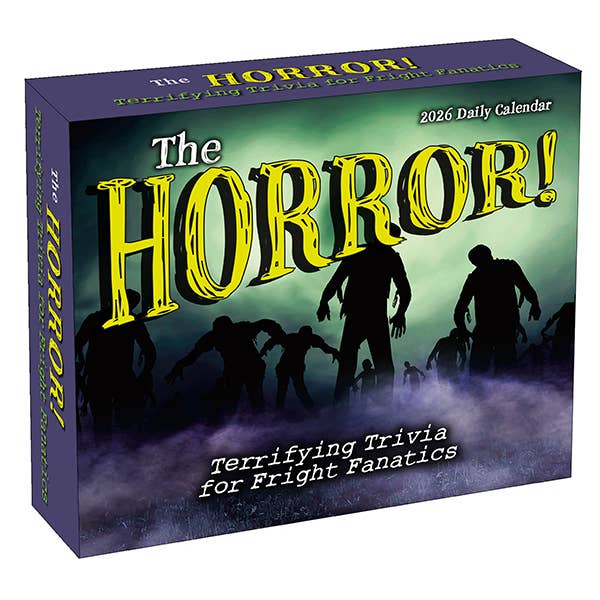 The Horror! 2026 Boxed Daily Calendar for wholesale by Sellers Publishing