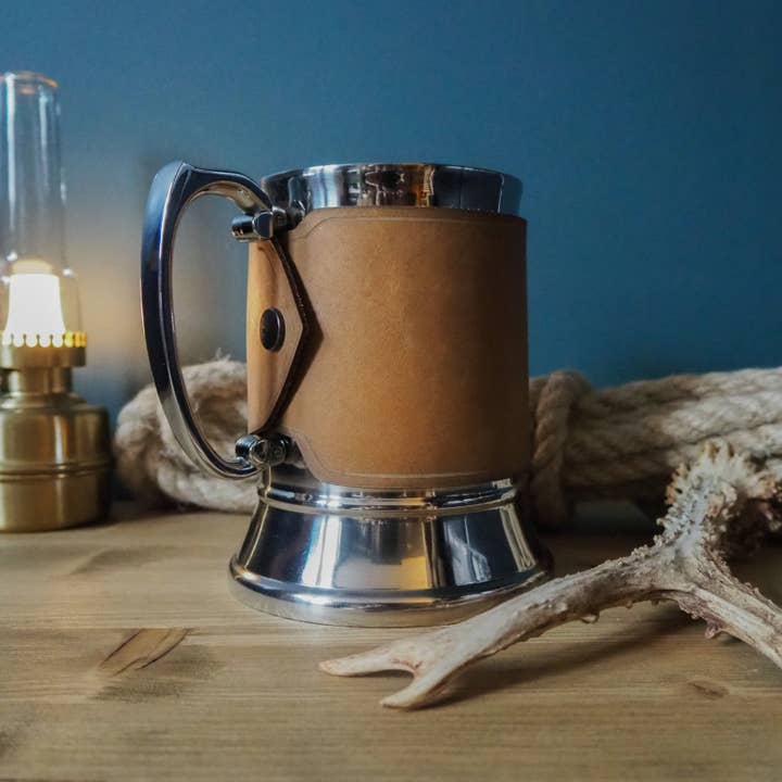 Leather Wrapped Tankard for wholesale by Hord