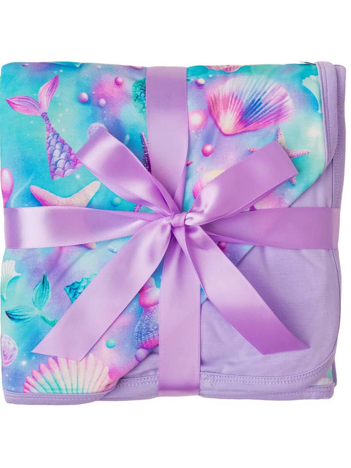 Little Popp Crew - Wholesale Bedding Blanket - Kids & Baby - Magical Mermaid Shells | Double Layer Bamboo Toddler Blanket