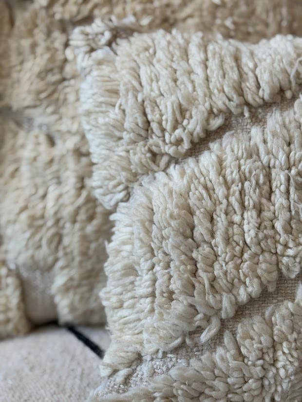 NOMAD BY LIV – Engroshandel Pyntepudebetræk – Håndlavet Beni Ouarain pudebetræk - Offwhite (60 x 40 cm)3