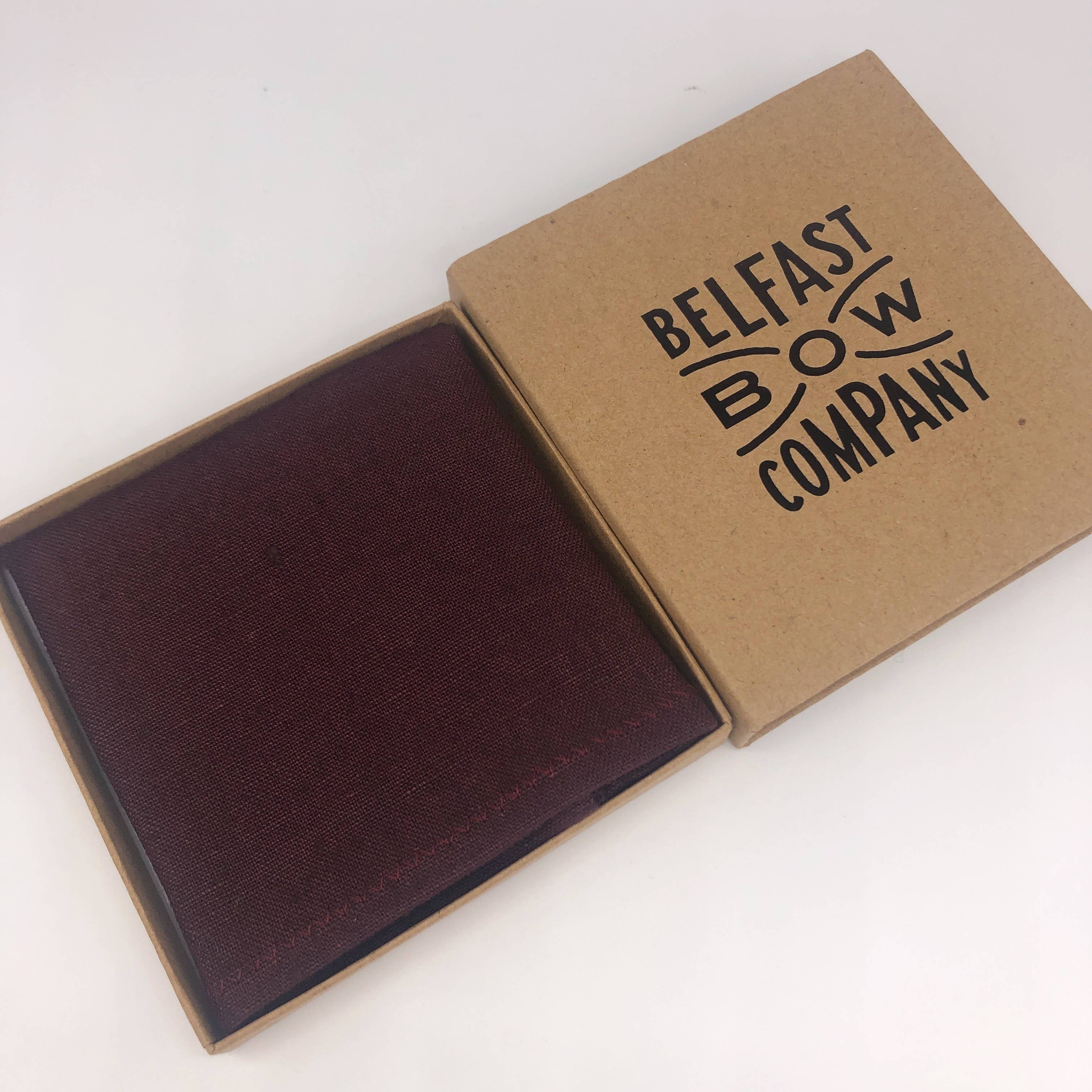 Belfast Bow Company - Wholesale Pocket Square - Men's - Irish Linen Pocket Square in Burgundy1