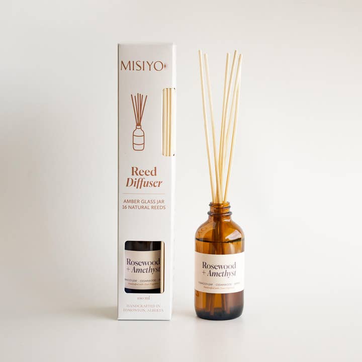 Diffuseur à roseaux Rosewood + Améthyste pour la vente par Misiyo Candle Co