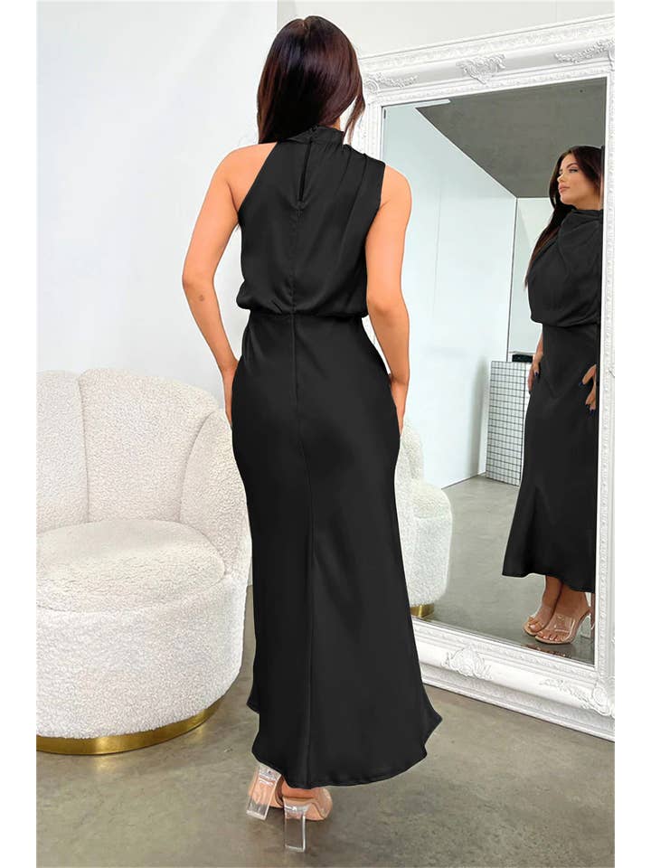 Sweetkama - Wholesale Dress - Women's - Ladies Eleganr Sleeveless Satin Midi Dress GQQT30