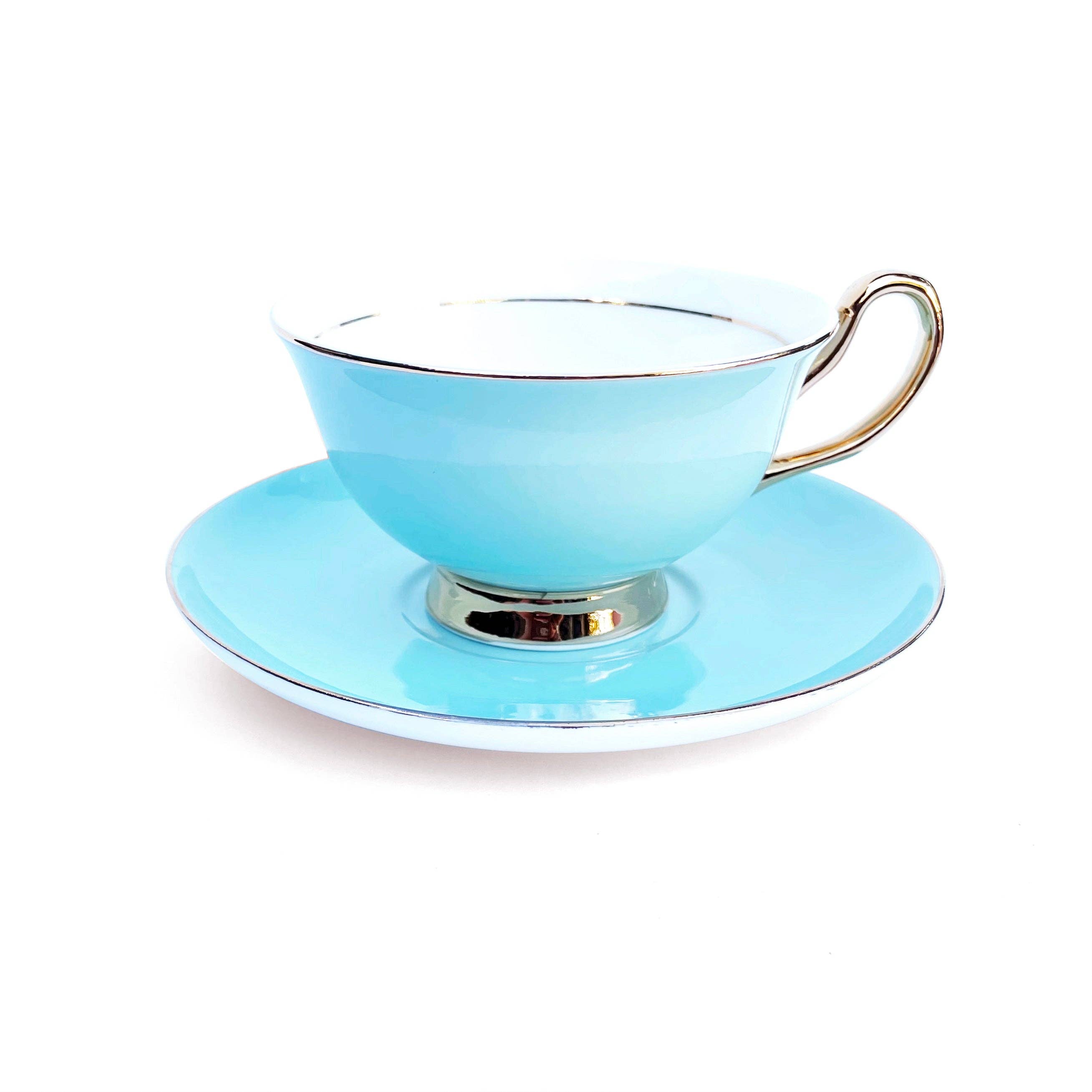 LyndalT - Wholesale Coffee/Tea Cup - Pale Blue Teacup and Saucer - 250mL