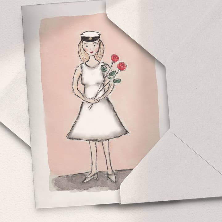 Studentessa ragazza e rose per la vendita all'ingrosso da parte di Sari's ArtWork