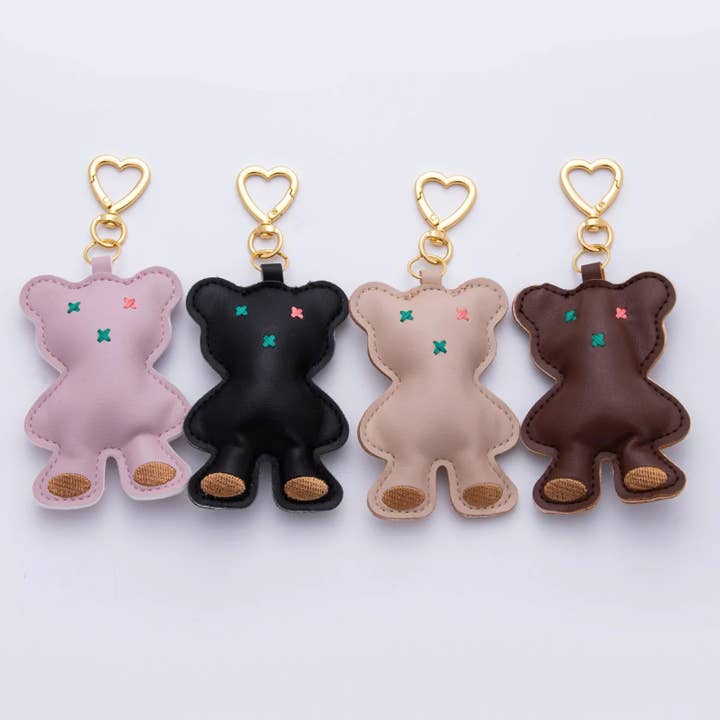 Läderbjörn Nyckelring Väsksmycke ✦ BC-21WB042 för wholesale av Simply Jewels