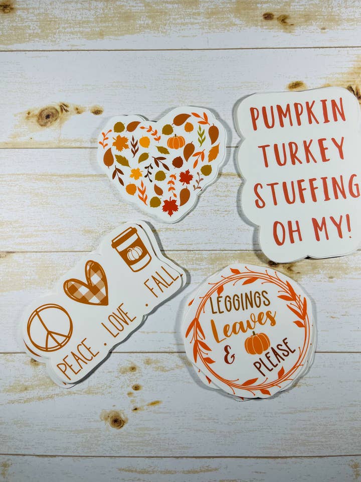 Autumn, Fall Pumpkin Stickers, Leggings, Pumpkin Spice for wholesale by lilliansmade.com