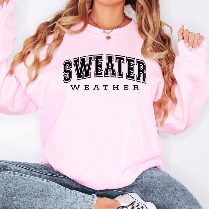 Sweater Weather Unisex Crewneck Sweatshirt for wholesale by Timber & Vine Co.
