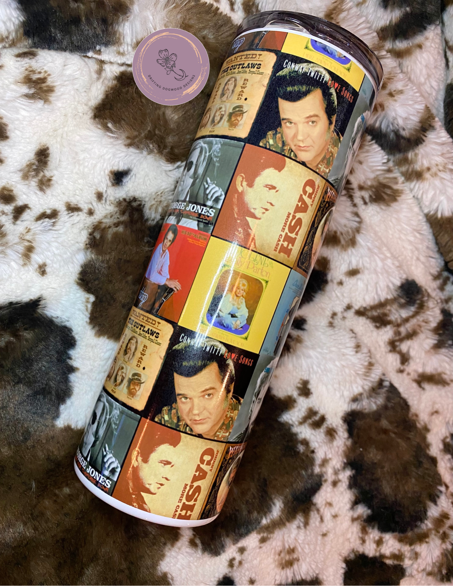 Drifting Dogwood Designs - Wholesale Insulated Mug/Tumbler - 80’s County Singers Tumbler2