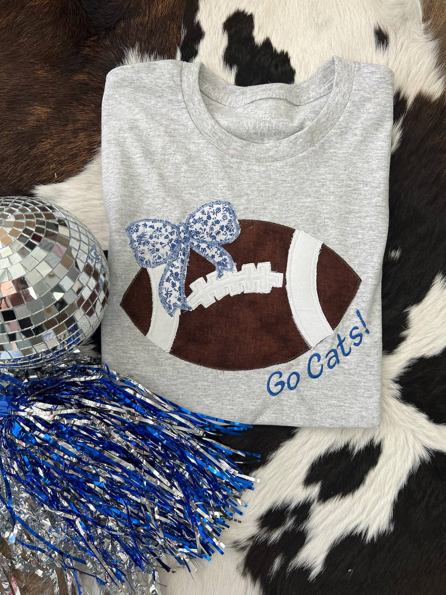 The White Stitch - Wholesale T-Shirt - Women's - Bow Football | Handmade