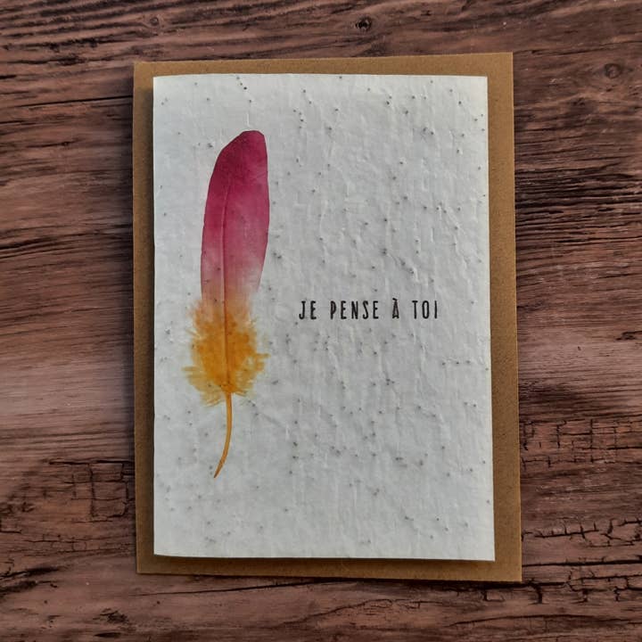 Des Mots Qui Fleurissent - Wholesale Love Card - Card to plant - I think of you