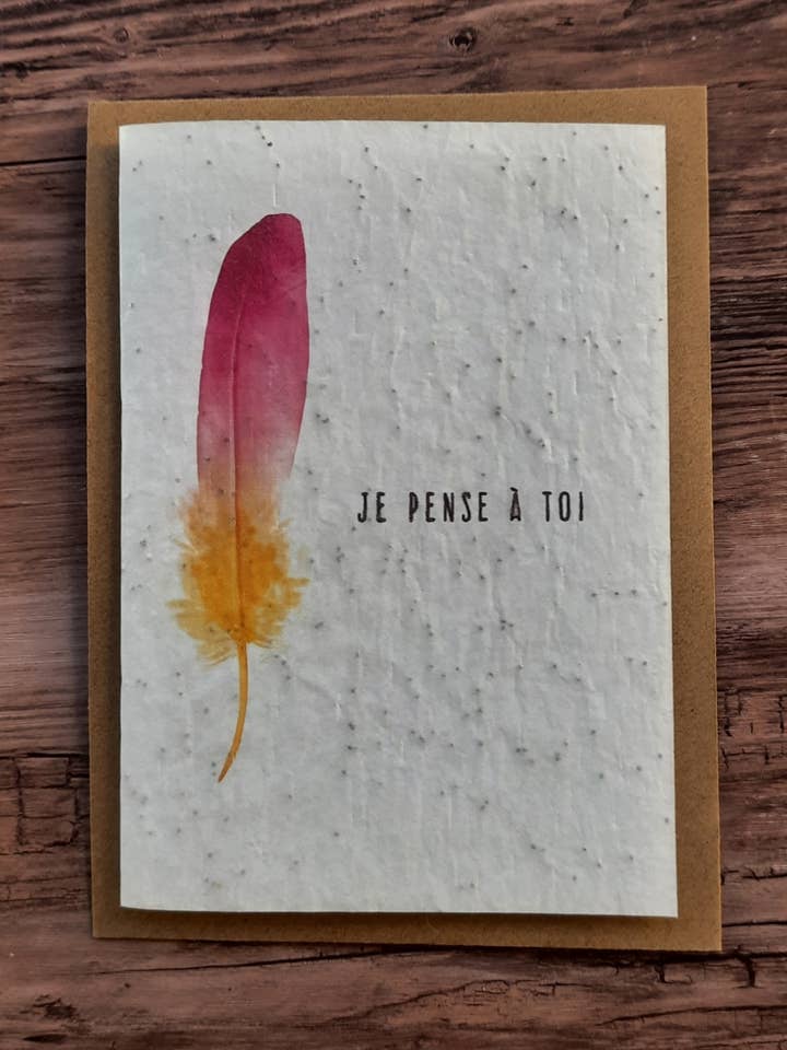 Tarjeta para plantar: pienso en ti para venta al por mayor de Des Mots Qui Fleurissent