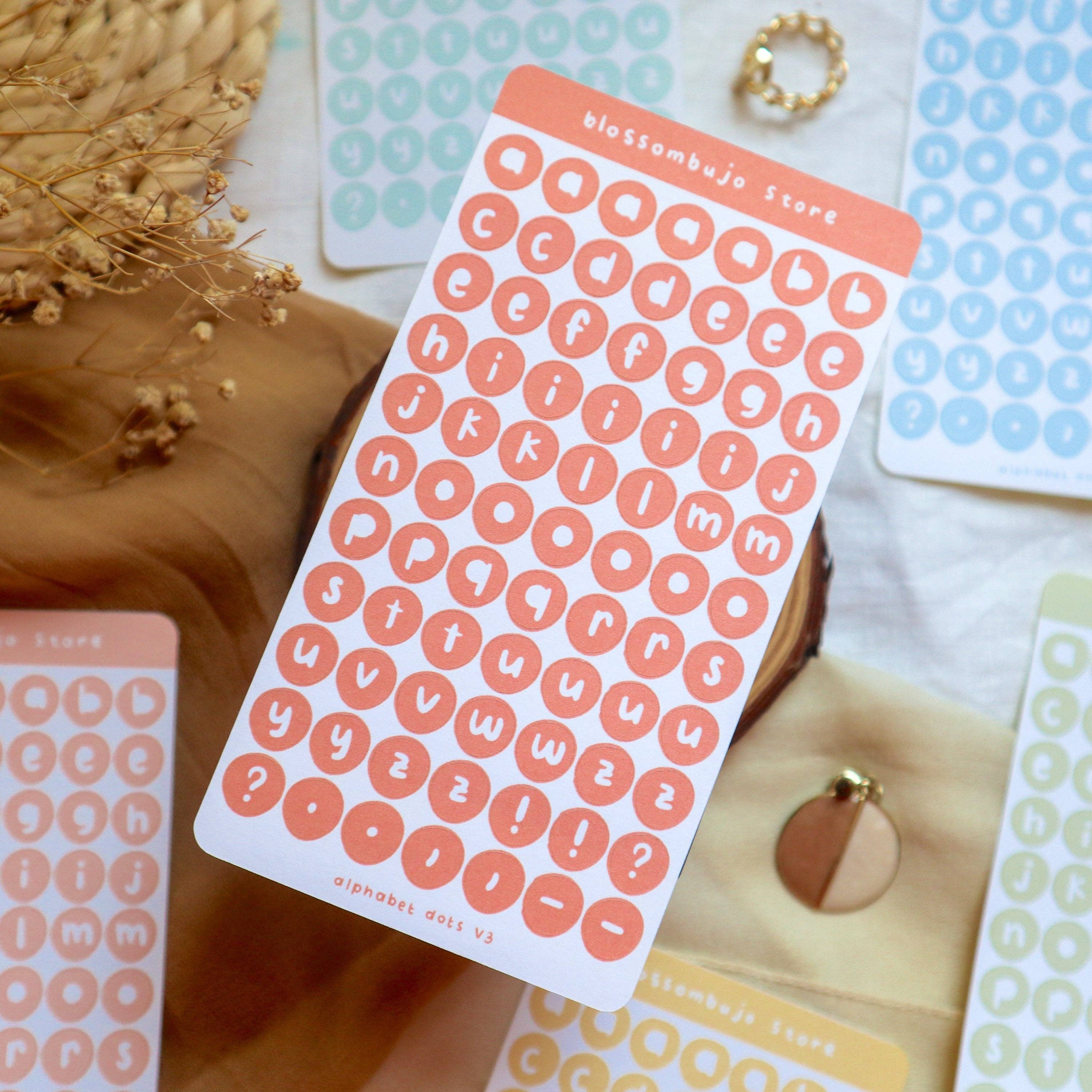 BlossomBujo Store - Vendita all'ingrosso Adesivo - Stickersheet - Alphabet Dots2