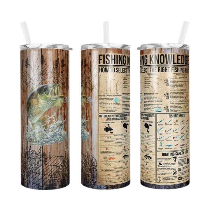 Pêche - Gobelet de 20 oz pour la vente par Farmtown Printing Company