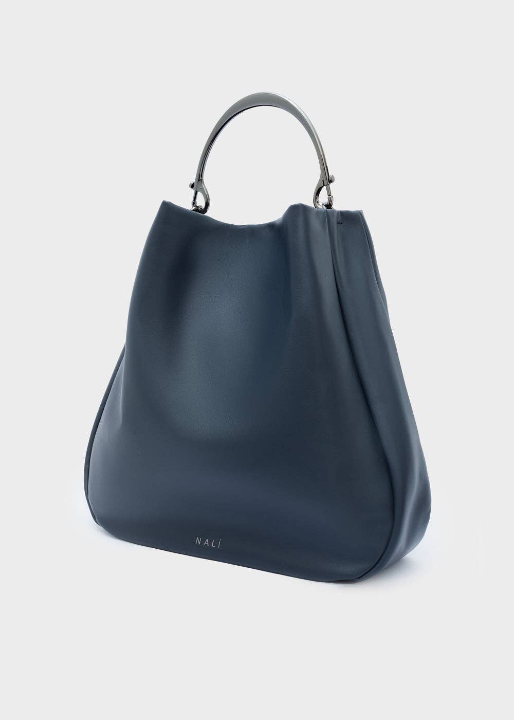 NALI' - Wholesale Shoulder Bag - Women's - ANNIE SHOULDER BAG WITH METAL HANDLE BLUE - N641