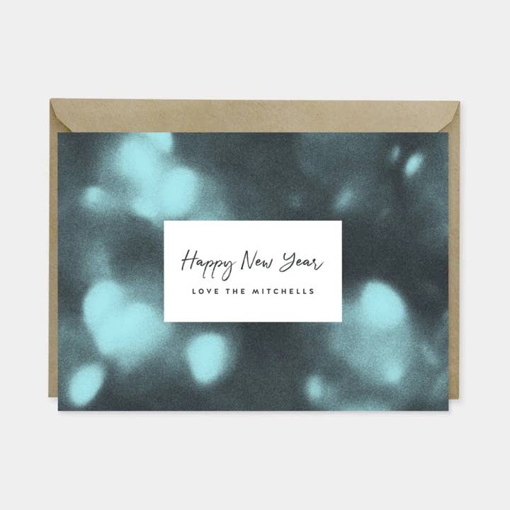 Tarjetas personalizadas de Año Nuevo de Bokeh para venta al por mayor de The Design Craft