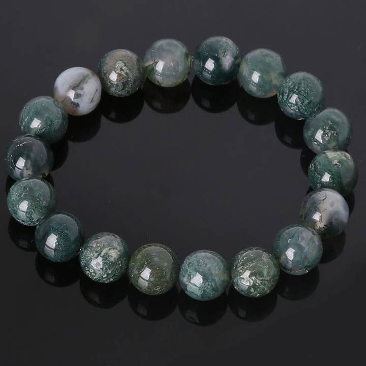 Moss Agate 6mm Bracelet for wholesale by It's Your Journey LLC