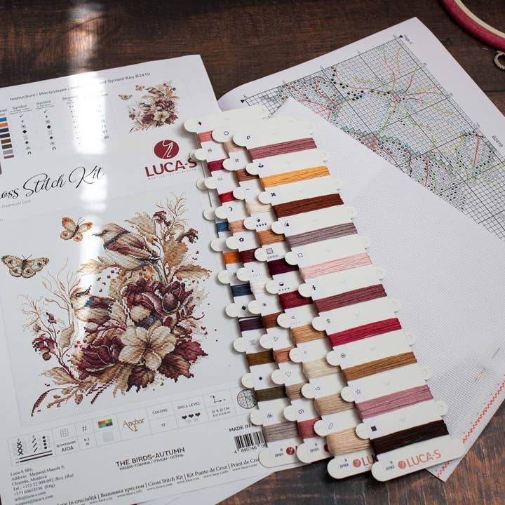 Luca-S – wholesale Material för broderi/korsstygn – Korsstygnsats Luca-S - Fåglar-Höst, B2419