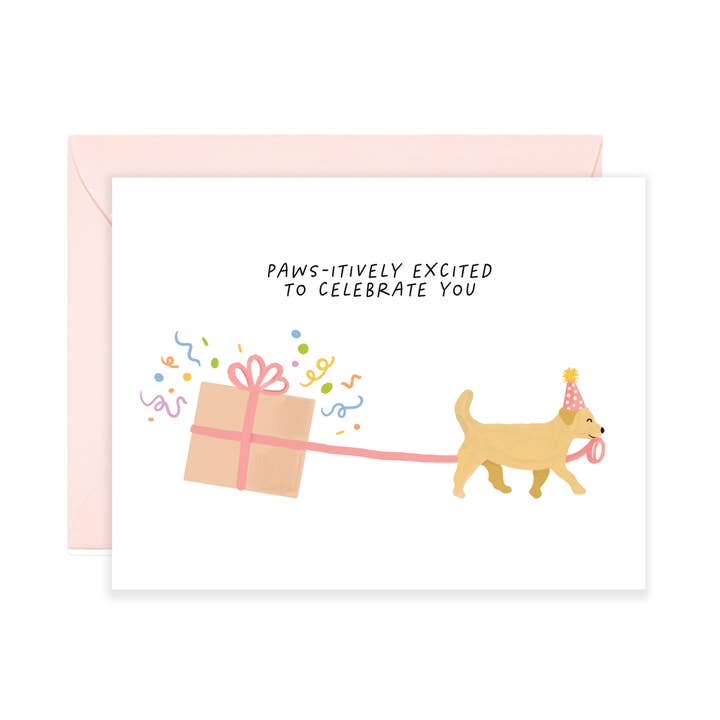 Paw-sitvely Excited | Dog Happy Birthday Card for wholesale by Isabella MG