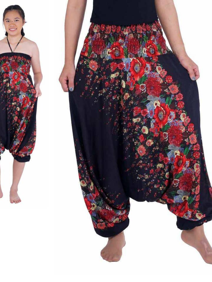 Sarouel ample | Combinaison combinée - Imprimé floral pour la vente par Studio 12 Collective (previously Ethnic Lanna)