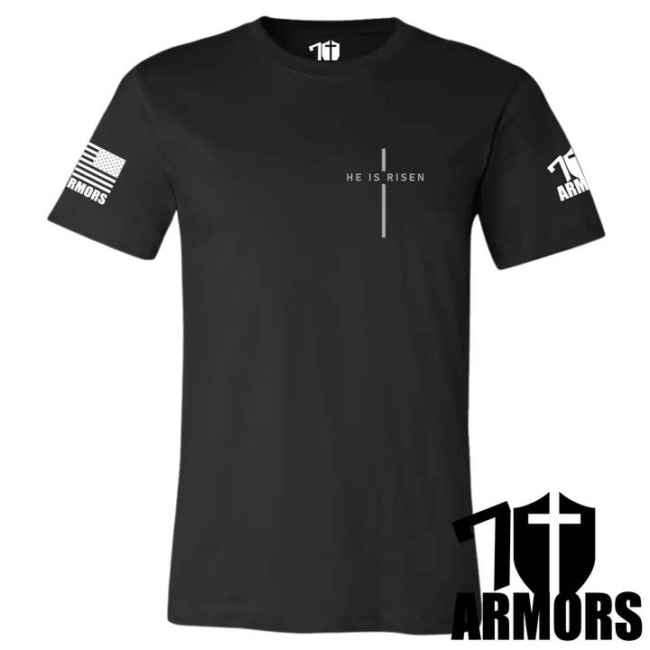 7 ARMORS APPAREL - Wholesale Screen Printed T-Shirt - Men's - HE IS RISEN T-SHIRT
