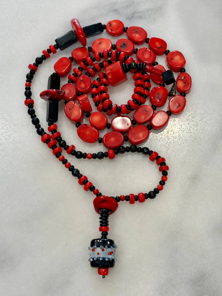 Murano Red (Gemstone Necklace) for wholesale by Meditate With Mala, LLC