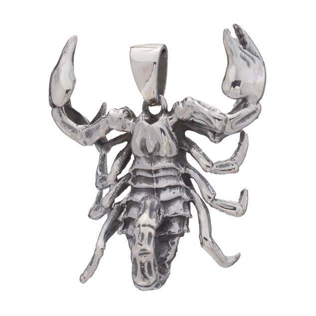 Large Silver Scorpion Pendant for wholesale by Midhaven Ltd - Tribal Steel