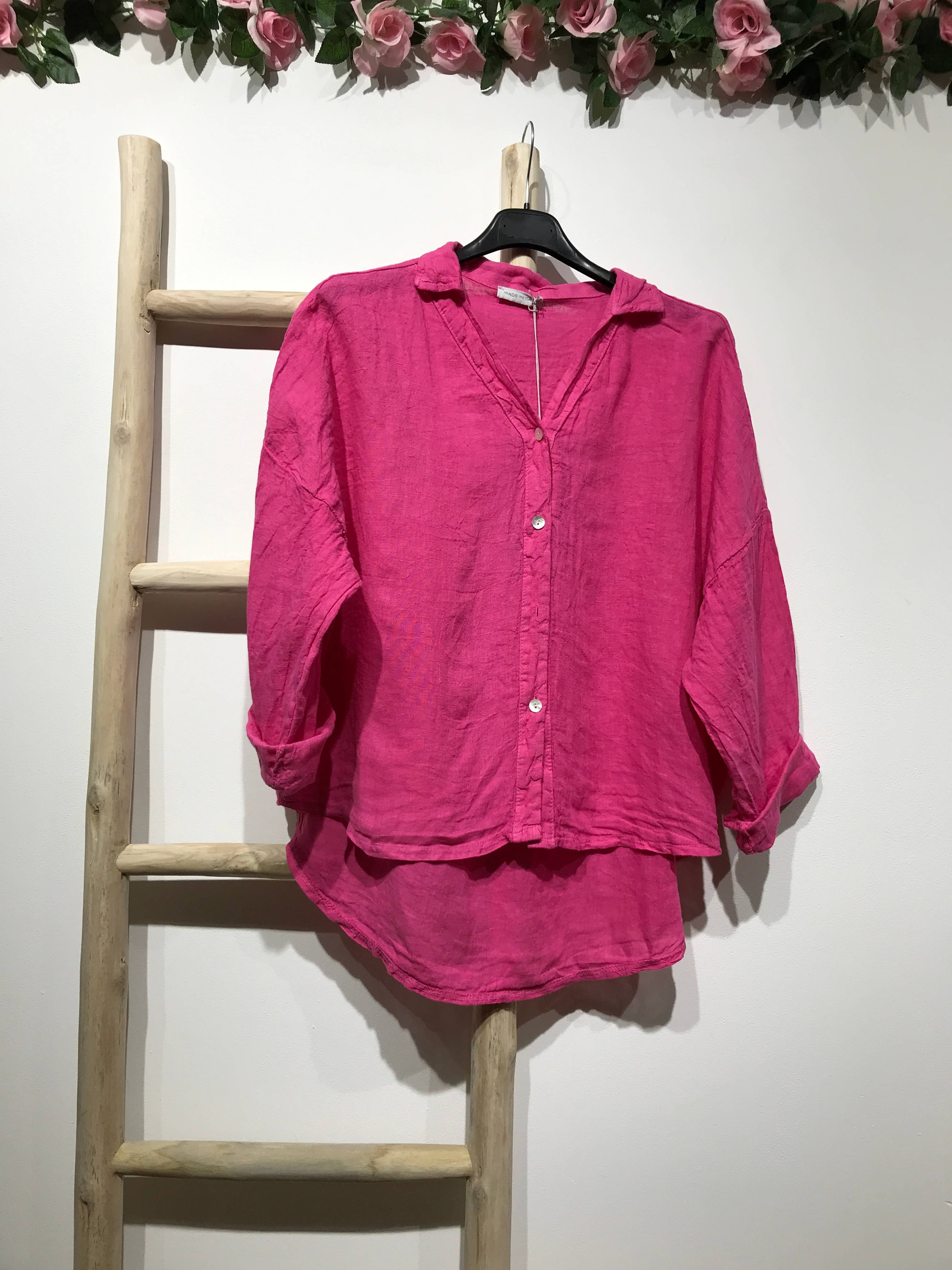 LINEN & COTTON HOUSE - Vente Chemise à col boutonné – femme - CHEMISE EN LIN. 48902 NINA64