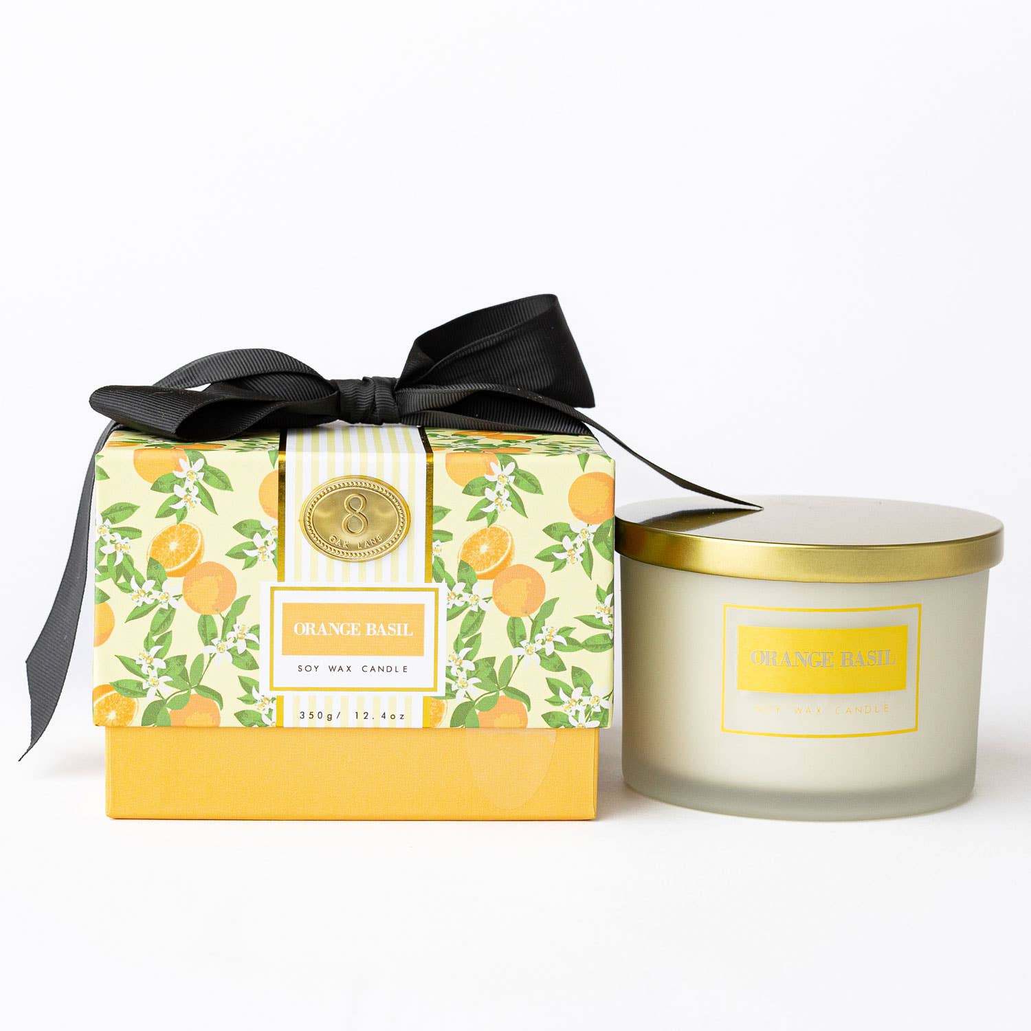 8 Oak Lane - Wholesale Votive Candle - Orange Basil 3-Wick Boxed Soy Wax Candle3