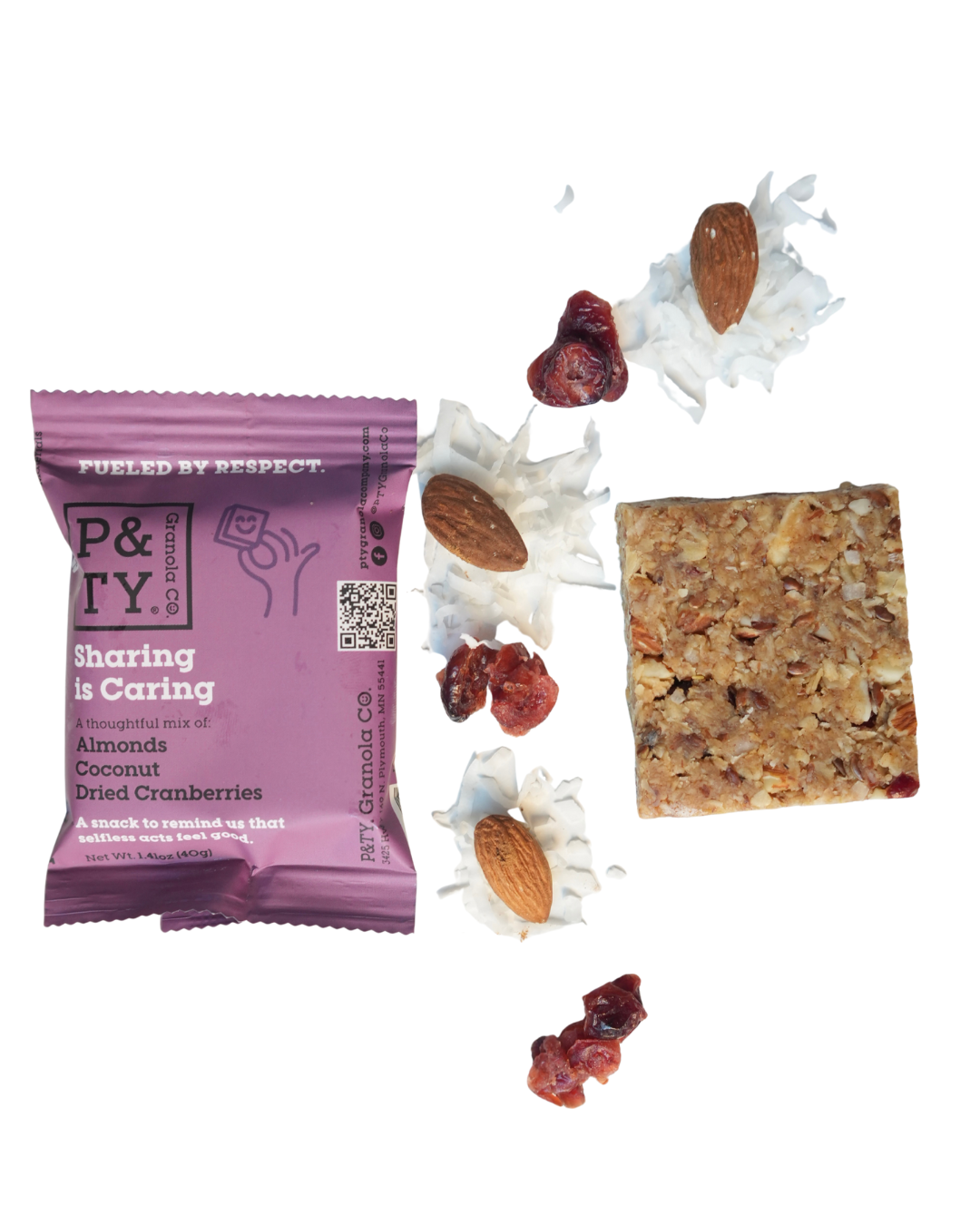 P&TY Granola Co. - Wholesale Snack Bar - Sharing is Caring Granola Bar: Almonds, Cranberries, Coconut3