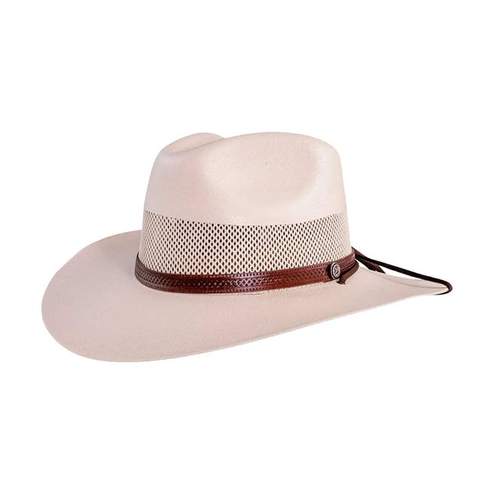 American Hat Makers - Wholesale Straw Hat - Unisex - Outback Vented Straw Sun Hat - Style Florence