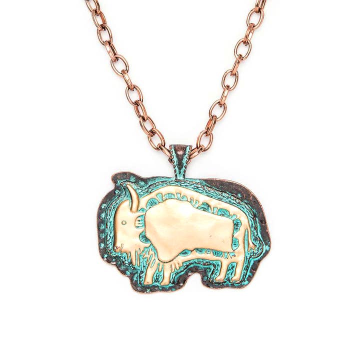 Artini Accessories - Wholesale Jewelry Set - 2 Tone Bull Pendant Necklace Set